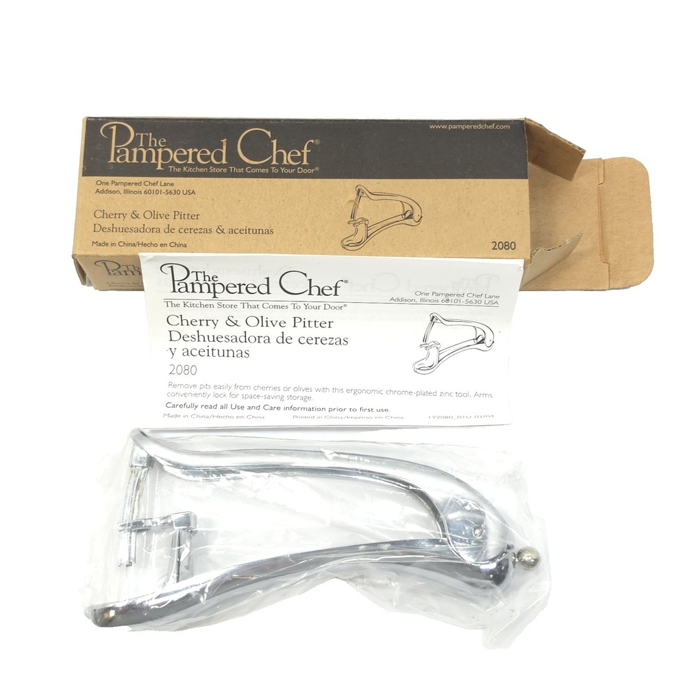 Pampered Chef Cherry & Olive Pitter Stainless Steel New